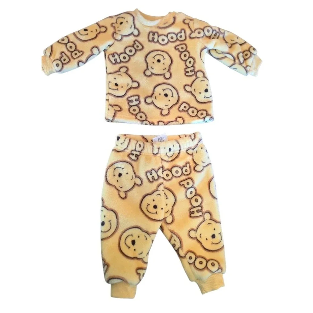 Disney Baby Winnie The Pooh Jogger 2 Piece 0/3 Months Yellow Unisex Fleece #445